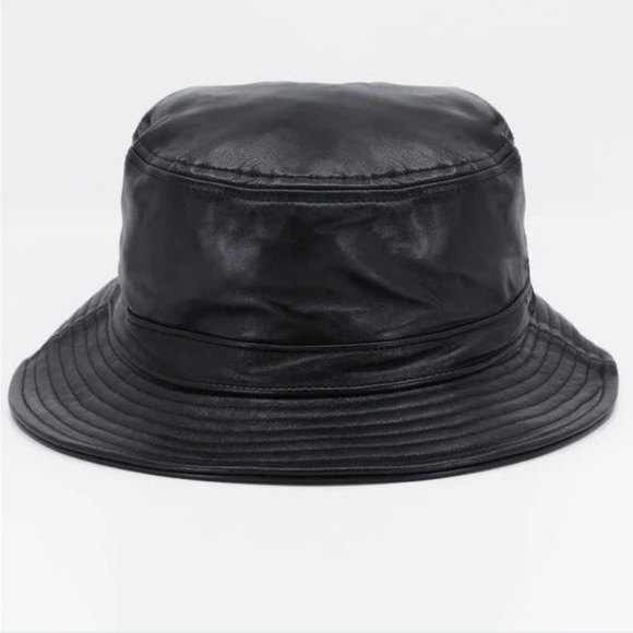 NWOT Brixton - Mathews Bucket Hat - Leather - Unisex - Black medium main image 8